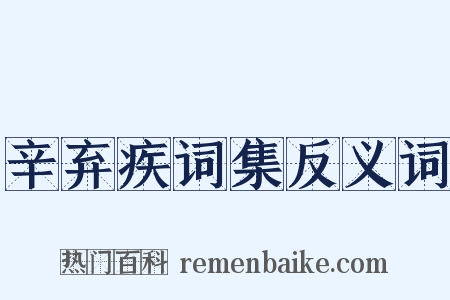 辛弃疾词集反义词是什么意思的图片